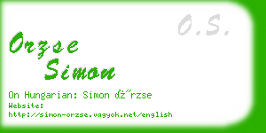 orzse simon business card